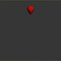 Simple Red Heart Shaped Balloon With Golden Stick On Gray Background