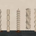 Modern Floor Lamps Various Designs Spiral Striped Woven Hexagonal Shapes And Soft Lighting