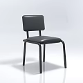 Single Black Leather Chair Modern Design With Metal Frame Structure
