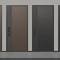 Modern Security Doors With Different Wooden Textures And Black Handles Design 3d model
