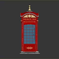Red Decorative Telephone Booth With Glass Panels And Stable Base For Living Supplies