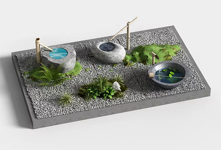 Gardening landscape water landscape basin 3d model