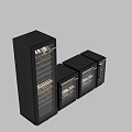 Modern Black Wine Cooler With Glass Door And Multiple Shelves For Wine Storage