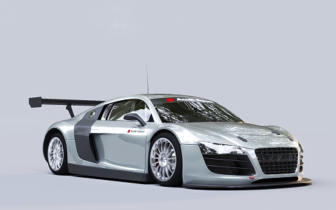 Grey Car sports car Audi R8 3d model