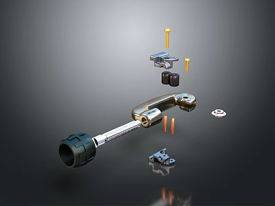 High Precision Industrial Equipment Components With Metal Bolts Steel Connectors And Brass Parts 3d model
