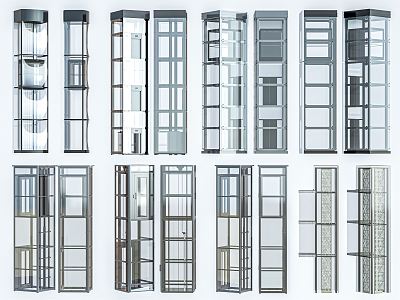 Modern Elevator Sightseeing Elevator Steel Frame Elevator Room Glass Elevator Lift model