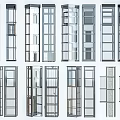Modern Glass Elevator Designs With Stainless Steel Frames And Varied Styles 3d model