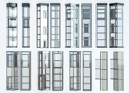 Modern Elevator Sightseeing Elevator Steel Frame Elevator Room Glass Elevator Lift 3d model