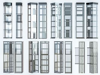 Modern Elevator Sightseeing Elevator Steel Frame Elevator Room Glass Elevator Lift 3d model