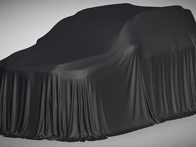 Mysterious Covered Car With Full Body Black Cloth Covering Vehicle Exterior 3d model