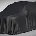 Mysterious Covered Car With Full Body Black Cloth Covering Vehicle Exterior