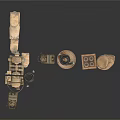 Vintage Mechanical Parts Collection Featuring Old Gears Reels And Wooden Boxes