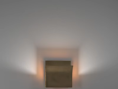 Modern Brass Wall Lamp Mounted On White Wall With Warm Light And Sleek Design 3d model