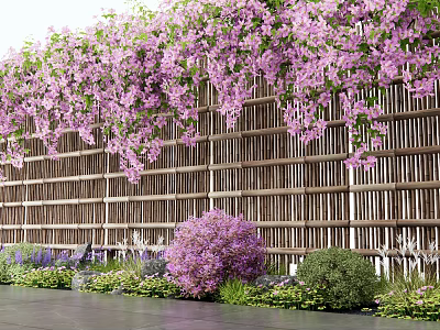 Modern Vine Plants Flowers Outdoor Sofa Vine Climbing Plants Vine Shrub Hedge Plants Combination Courtyard Garden Outdoor Table and Chair 3d model