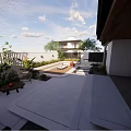 The combination of simple new Chinese style 3d model