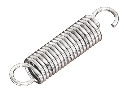 Sturdy Metal Coiled Spring Hardware Tool With Double End Hooks Design 3d model