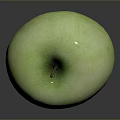 Fresh Green Apple With Smooth Shiny Surface And Reflection On Dark Background 3d model