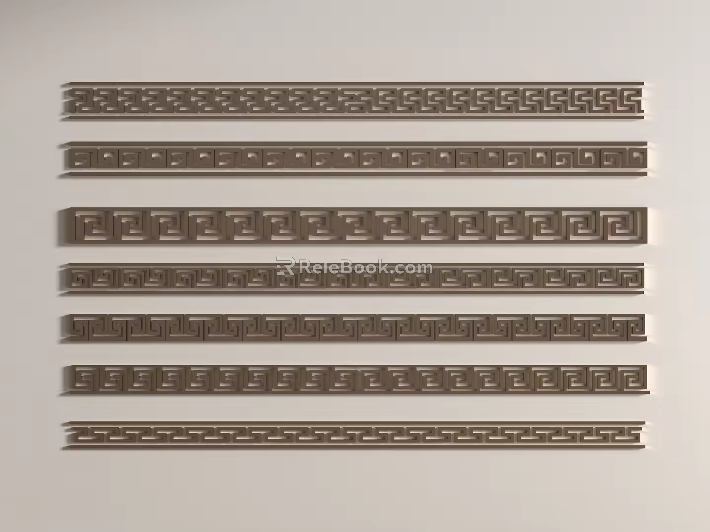 Chinese-style carved back pattern Chinese-style lines 3d model