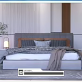 Modern Double Bedside Table Lamp 3d model