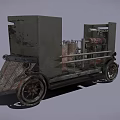 Vintage Steam Powered Train With Metal Wheels And Retro Mechanical Structure