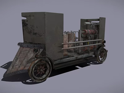 Vintage Steam Powered Train With Metal Wheels And Retro Mechanical Structure 3d model