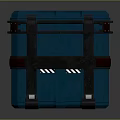 Blue Heavy Duty Equipment Container With Straps And White Logo Design For Storage