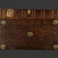 Antique Leather Book With Carved Patterns Metal Decorative Studs Vintage Design