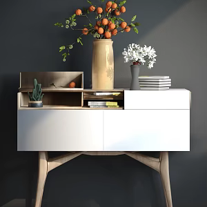 Modern Side Cabinet Vase Ornaments Combination 3d model