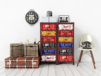 Industrial LOFT bucket cabinet wall cabinet 3d model