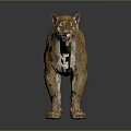 Realistic 3D Rendered Puma Figure In Standing Pose With Detailed Fur And Dark Background