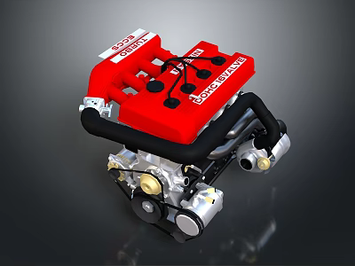 Sport Compact Tire with Red Black and Silver Design for High Performance Vehicles 3d model