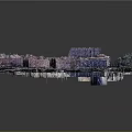 Ancient Roman Architectural Model Featuring Colosseum Surrounding Square Buildings And Green Areas