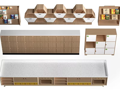 Modern Entryway Cabinet and Side Cabinet with Multiple Storage Compartments and Wooden Design 3d model