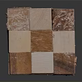 Unique Cube Shaped Furniture Made Of Patterned Square Blocks With Brown And Beige Textures
