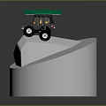 Rock Terrain Formation With Black Toy Off Road Vehicle On White Circular Platform