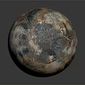 Vibrant Shiny Sphere With Marbled Multicolored Surface On Dark Background