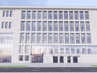 Facade of modern office building 3d model
