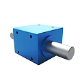 Blue Square Mechanical Component With Cylindrical Part Black Panel And Dots