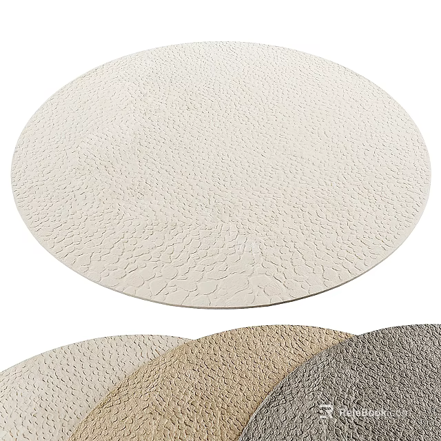 Round Rugs With Textured Surface In Multiple Colors 3d model