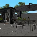 Modern White Two Story Detached Villa With Black Garage Door Green Plants And Iron Gate