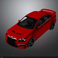 Red Sports Car with Sleek Exterior Design Black Wheels and Rear Spoiler Modern Styling