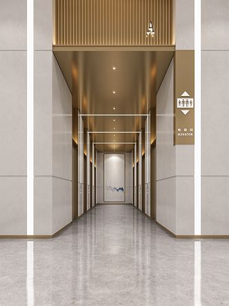 Light Luxury Elevator 3d model