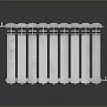 White Cast Iron Radiator With Vertical Fins And Classic Heating Design