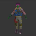 Tactical Character In White Uniform With Helmet Vest Knee Pads And Boots