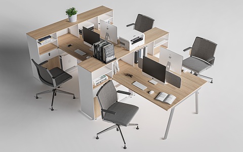 Modern Office Desk and Chair Work Area Office Desk and Chair Workstation Desk and Chair Staff Office Desk and Chair 3d model