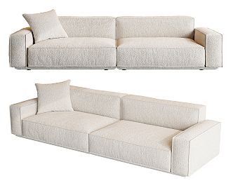 Modern double sofa fabric multi-person sofa 3d model