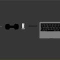 Modern Laptop Display with Smartphone Headphones Smartwatch Tablet and Devices