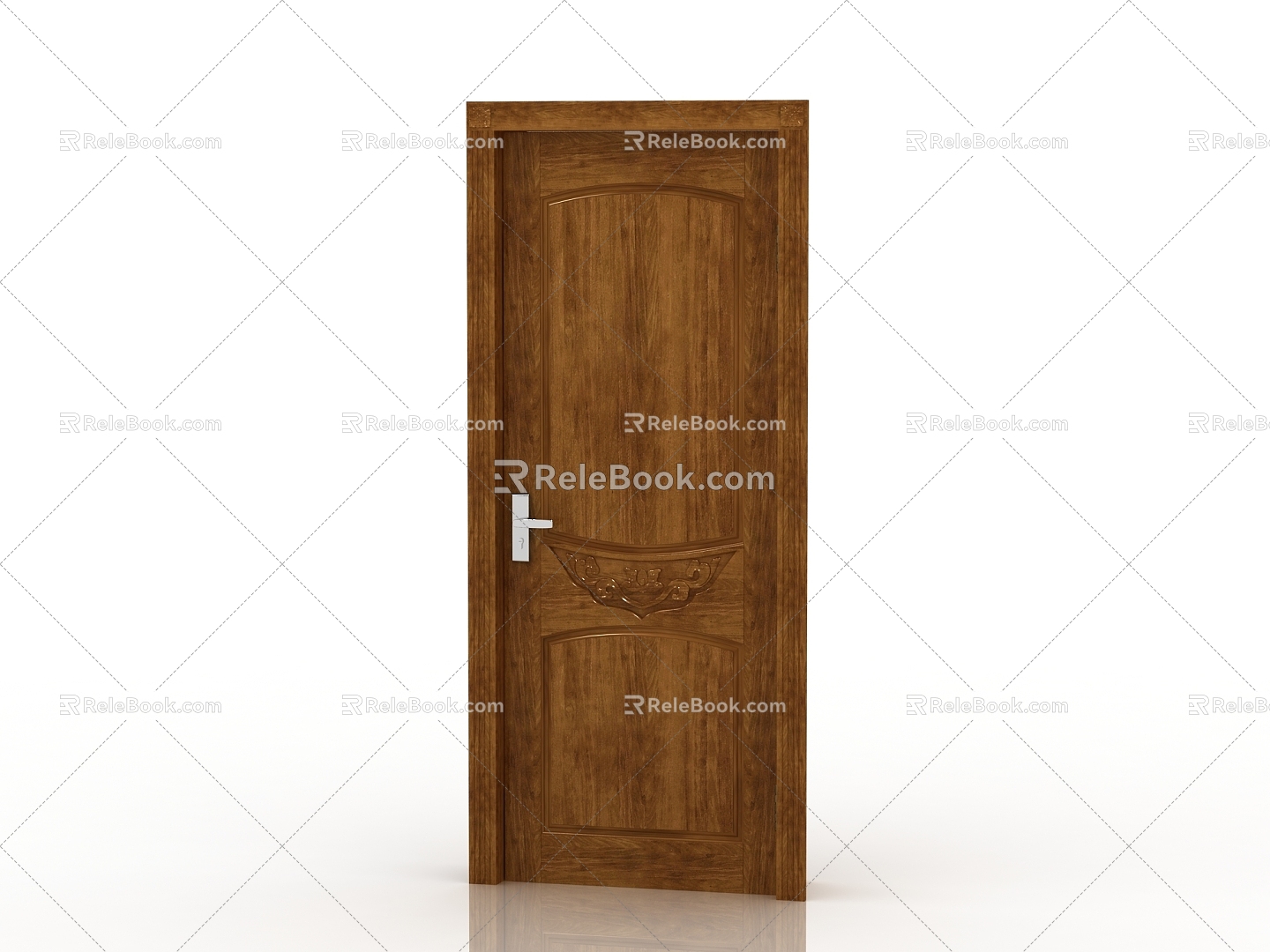 Modern Interior Door Solid Wood Door 3d model