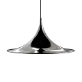 Modern Metallic Pendant Light With Sleek Conical Chrome Smooth Surface Design 3d model