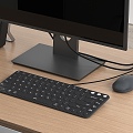 Modern keyboard and mouse computer monitor sound 3d model